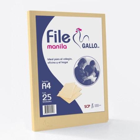 File Manila Gallo A4 x 25 Unidades