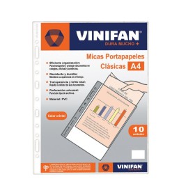 Micas Portapapeles Vinifan A4 Clásicas x 10 Unidades