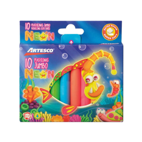Plastilina Jumbo Artesco Neón X 10 Und