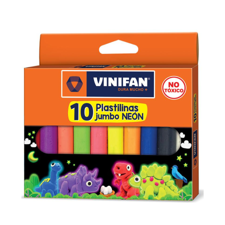 Plastilina Jumbo Vinifan Neón X 10 Und