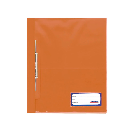 Folder Artesco A4 Naranja Tapa Transparente Con Fastener
