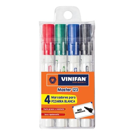 Set de Plumones para Pizarra Vinifan Master 123 x 4 Colores